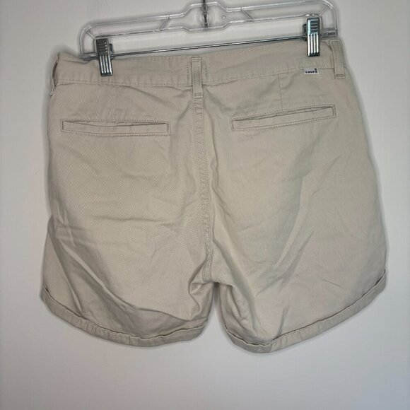 LEVI'S Chino Shorts Womens 29 Tan Cuffed Slash Pocket Casual - Picture 2 of 4